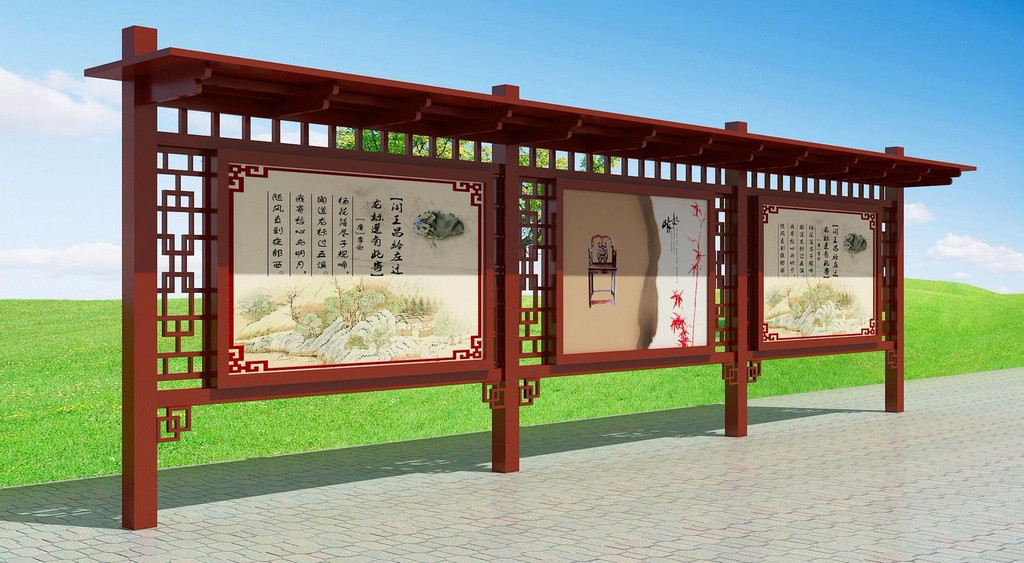 仿古宣傳欄制作，宣傳欄定制——【巨匠標(biāo)識，標(biāo)識制作廠家】